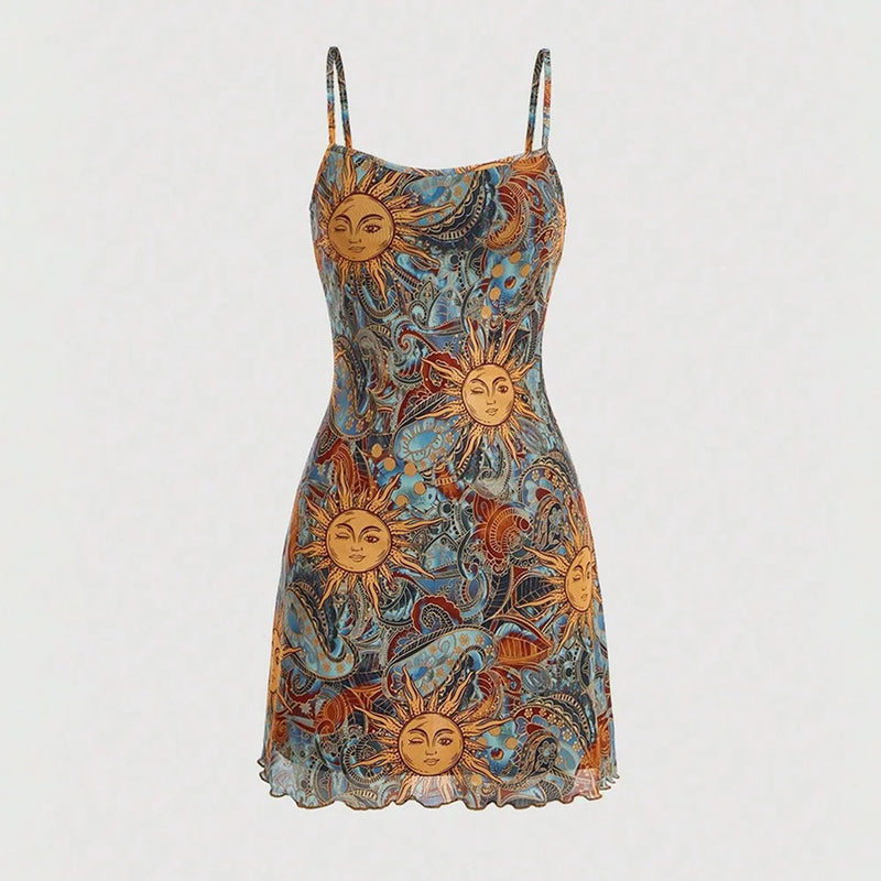 Dreeses Summer Design Sleeveless Square Neck Mini Casual Cami Dresses For Women