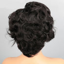 Lace Frontal Wig Pixie Cut Human Hair Short Curly Black Hair Natural Hairline for Black Women