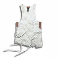 Tank Top Cotton Vest Waxed Dyed Worn Out Water Washing Tassel Sleeveless T-shirt