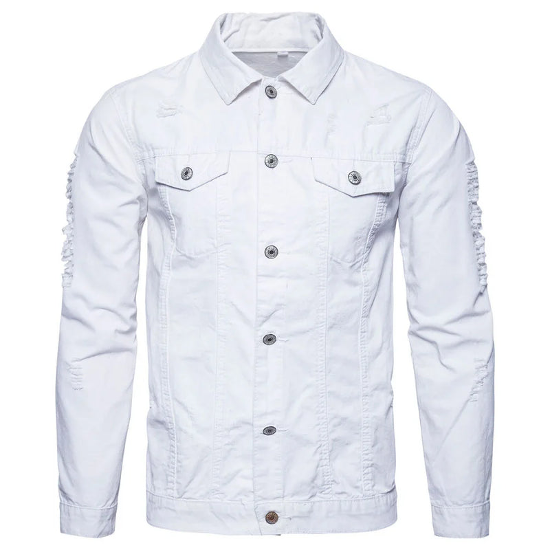 Denim Casual Jacket Solid Single Breasted Patch Pocket Jacket Clothing Leather Jacket Clothing