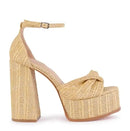 Bohemia Twist Cane Strap Woven Platform Sandals High Heel Women Summer