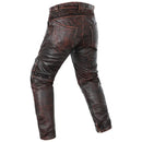 Real Leather Pants Men's Motorcycle Riding Windproof Trousers Genuine Thick Biker's Pants