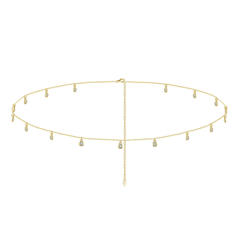 925 Sterling Silver Body Waist Chain Adjustable Body Belly Chain for Women Summer Jewelry