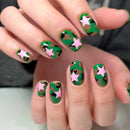 24pcs Red Blue Gradient Fake Nails Long Ballet Press On Acrylic Nails False Nails