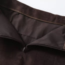 Women Modern Retro Corduroy Skirt High Waist A-line Mini Skirts Brown