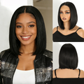 10" Short Bob Wig Synthetic Lace Front Wigs For Women Free Part Lace Wig Ombre Brown Blonde Wig