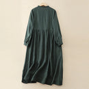Spring Autumn Cotton Vintage Dresses For Women Casual Elegant Dress