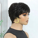 Short Wigs for Women Pixie Cut Human Hair Wigs Short Layered Pixie Wig With Bangs Glueless Made Chocolate Brown