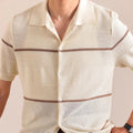 Linen Cardigan T-shirt Men Lapel Knitted Casual Polo Shirt Summer Man Polo Shirt