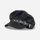 Retro Buckle Design Leather Berets for Women Spring Autumn Street Versatile Hat