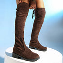 Women Boots Winter Over The Knee Boots Comfort Lace Up High Heels Shoes Boots