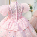 Pink Flower Girl Dress for Weddings Infant Sequined Princess Ball Gown Graduation Dresses for Kinder Girls Children Clothes