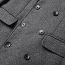 Autumn and Winter Double -breasted Men's Woolen Wool Coat Warm Trench Coat Male Casual Business Jacket