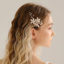 Handmade Pearl Flower Hair Clips for Women Hairpins Bridal Wedding Hair Accessories Crystal Gold Color Bride Headpiece Gift