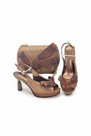 beautiful Shoes And Bag Sets For Evening Party With Stones Leather Handbags Match Bags