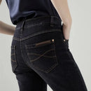 Autumn Ladies Elastic High Waist Jeans Cotton Pencil Pants Slim Trousers