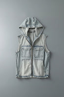 Spring/Summer Autumn Men's Retro Hooded Vest Jacket