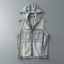 Spring/Summer Autumn Men's Retro Hooded Vest Jacket