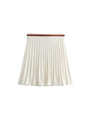 Mini Pleated Skirt For Women Belt High Waist Solid Casual Versatile Skirts Female Short Skirt