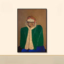 Artistic depiction of a figure with hands on face against a plain background, Obroi