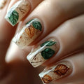 Press on Fake Nails French Flower Design Nails Simple Detachable Full Cover Nails Tips