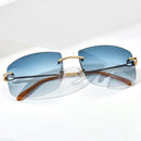 Rimless Sunglasses Design Frameless Oversize Square Luxury Sun Glasses