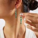 Elegant Natural Green agate sterling Silver earrings Women's and girls birthday fine jewelry