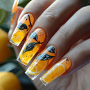 Orange Press on Nails Coffin Orange Press on Nails with Jelly Glue Wearable Nail Tip Art Gradient Nails