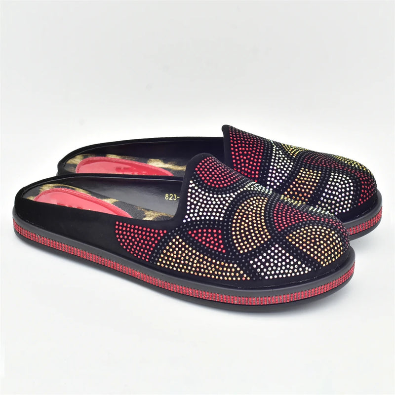 Women Mules Half Closed Slippers for Lady Female Shoe Sparkly Woman Shoe