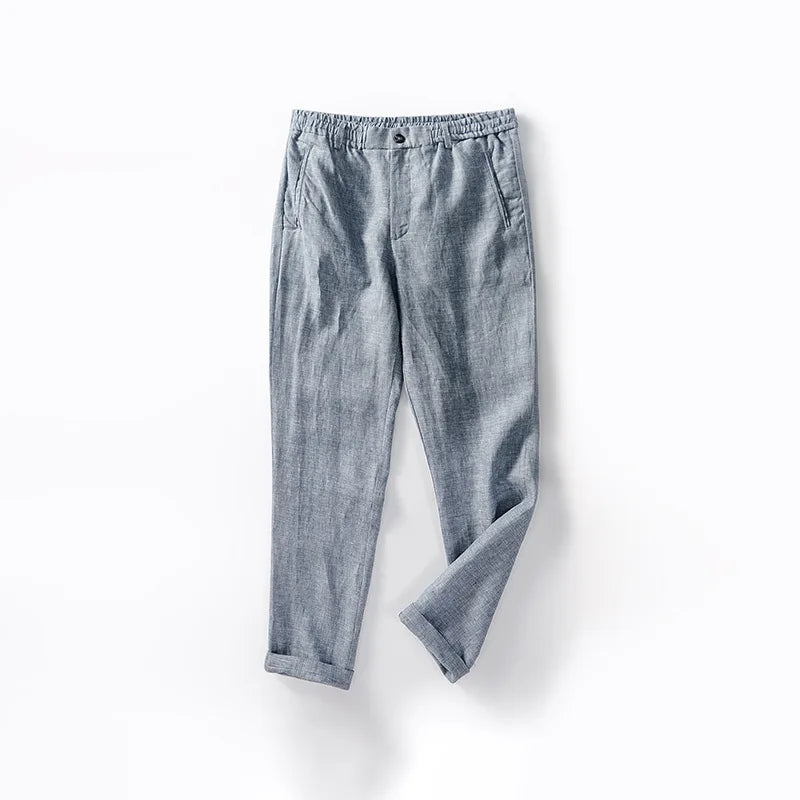 Linen Men Dress Pants Summer Pants Men Loose Trousers