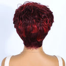Black Pearl Human Hair Short Fluffy Brown Blonde Human Hair Wig for Women