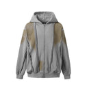Winter Hoodie Jacket Patchwork Hooded Sweatshirt Fleece Coat