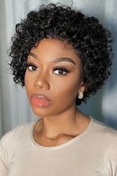 Human Hair Pixie Cut 13X4 Lace Front Wig 6 Inch Short Curly Human Hair Lace Front Wigs Plucked For Women