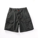 Summer Mens Cargo Shorts Loose Fit Casual  Cotton Shorts Elastic Waist Drawsting Pant
