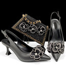Women's Pointed Toe Shoes and Bag Flower Decoration Simple and Elegant Party Style Suitable for Party and Daily Use