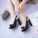 Summer High-heeled Women sandals black white Pink Sweet Sequins Bow Women sandals