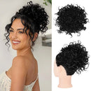 Messy Hair Bun Hair Piece Elastic Drawstring Loose Wave Large Curly Bun Short Ponytail Extension For Women
