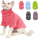 Turtleneck Cat Sweater Coat Winter Warm Hairless Cat Clothes Soft Fluff Pullover Shirt for Maine-Coon Cat Pet Clothing