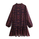 Vintage Dress Woman Ruched Short Dresses for Women Autumn Elegant Evening Party Dress