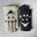Men Leather Gloves Male Original Niche Retro Smile Winter Warm Fleece