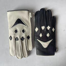 Men Leather Gloves Male Original Niche Retro Smile Winter Warm Fleece