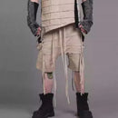 Cotton Asymmetric Strap Shorts Men Stereoscopic Cut Casual Shorts