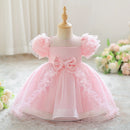 Elegant Flower Party Baby Girls Dress Toddler Pink Wedding Princess Prom Gown Bridesmaids