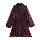 Vintage Dress Woman Ruched Short Dresses for Women Autumn Elegant Evening Party Dress