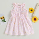 Princess Toddler Kid Girls Casual Dress Party Floral Strap Sleeveless Dresses For Girl Summer Costumes