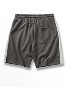 Summer American Retro Knitted Solid Shorts Men Loose Elastic Drawstring Sport Casual