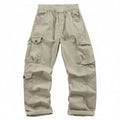Spring Summer Men's Cotton Cargo Long Pants Retro Straight Loose Casual Trousers
