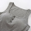 Women's Ribbed Bra Tank Top Tanks Cropped Camisoles Camis Sando Singlet Vest Square Neck Sexy Casual