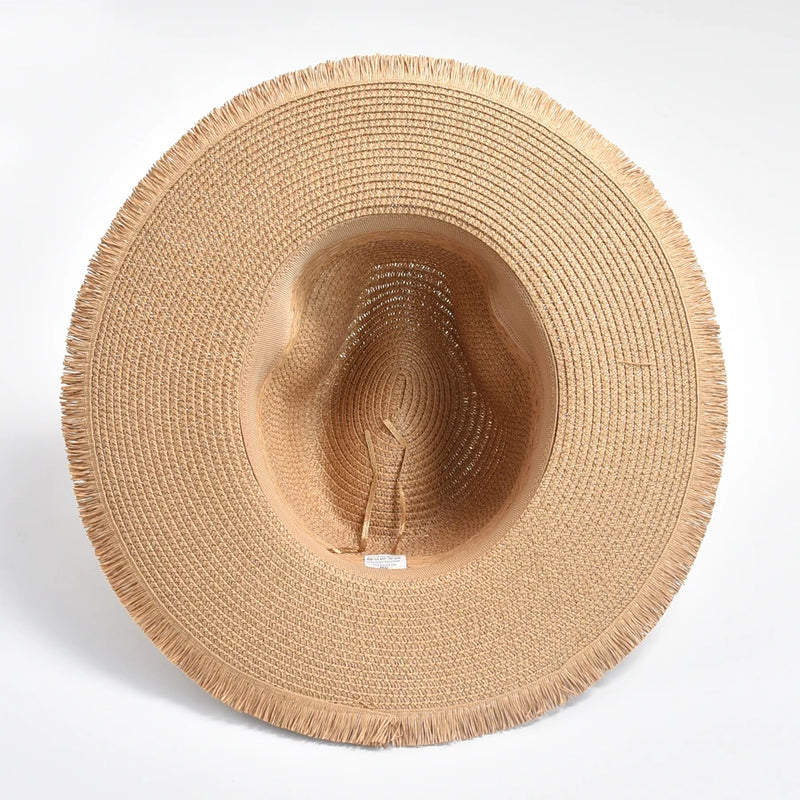 Summer Panama Straw Hat for Women Soft Shaped Beach Sun Hat Outdoor UV Protection Travel Hat