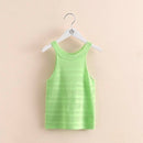 Summer Children Clothing Kids Candy Hollow Out Strapless T-Shirt Beach Vest For Baby Girls